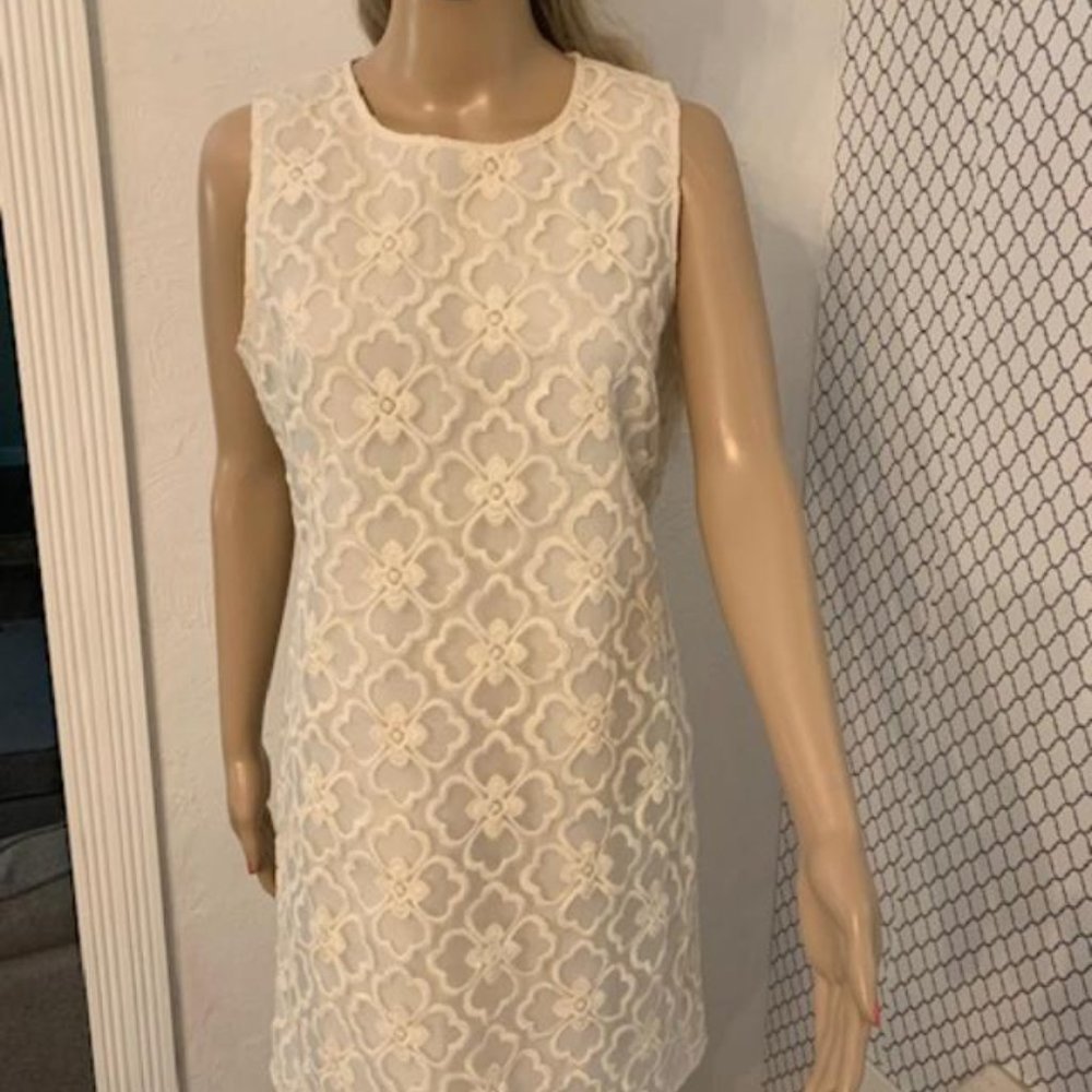 Pim & Larkin Embelllished Cream Dress